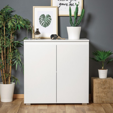 Meuble de rangement 2 portes blanc - Le Dépôt Bailleul