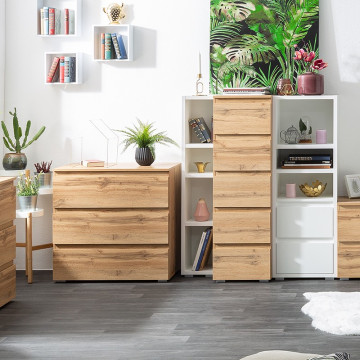 Etagère étroite 4 niches blanc - Le Dépôt Bailleul