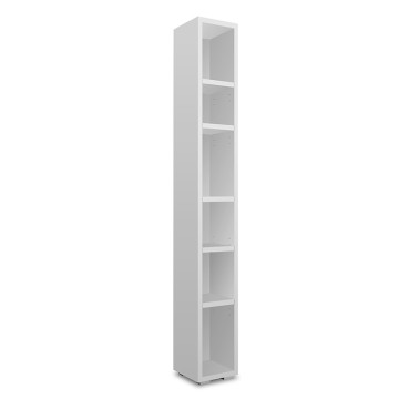 Etagère 191 cm étroite 6 niches blanc - Le Dépôt Bailleul