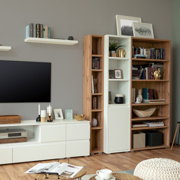 Etagère 191 cm étroite 6 niches naturel - Le Dépôt Bailleul