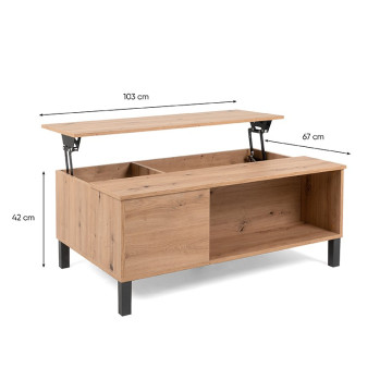 Table basse plateau relevable naturel - Le Dépôt Bailleul