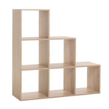 Etagère escaliers 6 cases naturel - Le Dépôt Bailleul