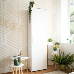 Armoire 1 porte 6 niveaux blanc - Le Dépôt Bailleul