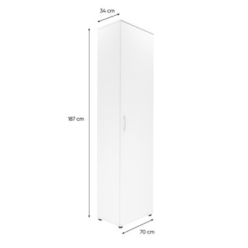 Armoire 1 porte 6 niveaux blanc - Le Dépôt Bailleul