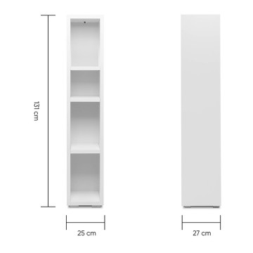 Etagère étroite 4 niches blanc - Le Dépôt Bailleul