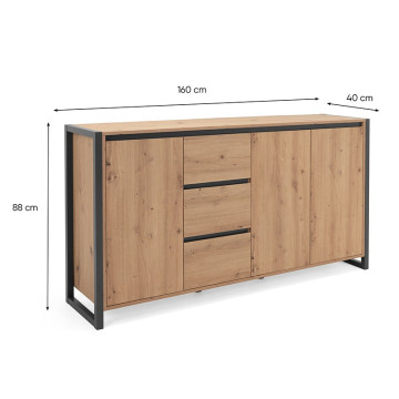 Buffet bas 3 tiroirs 3 portes - Le Dépôt Bailleul