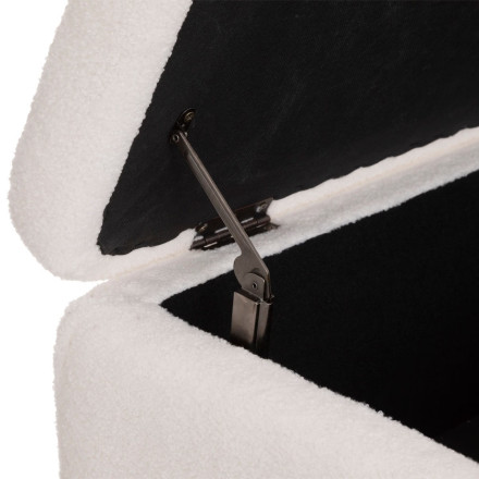 Banc coffre bouclette blanc Aurora Atmosphera - Le Dépôt Bailleul