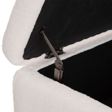 Banc coffre bouclette blanc Aurora Atmosphera - Le Dépôt Bailleul