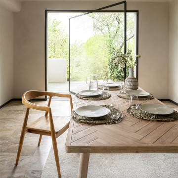 Table à manger extensible bois d'acacia Aeris Atmosphera - Le Dépôt Bailleul