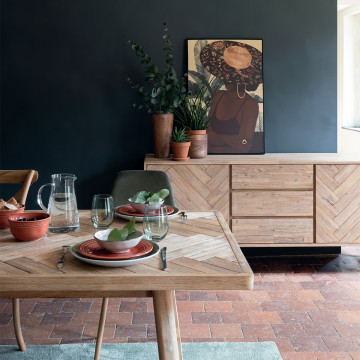 Table à manger extensible bois d'acacia Aeris Atmosphera - Le Dépôt Bailleul