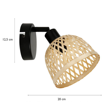 Spot Hanoi en métal et bambou Ostaria - Le Dépôt Bailleul