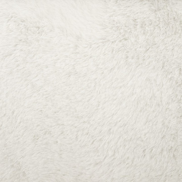 Pouf pliant carré effet fourrure blanc Ezzio Atmosphera - Le Dépôt Bailleul