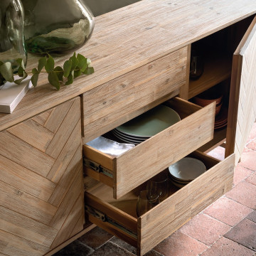 Buffet en bois d'acacia 2 portes Aeris Atmosphera  - Le Dépôt Bailleul