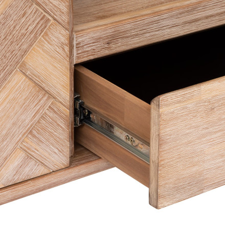 Meuble TV en bois d'acacia 2 portes Aeris Atmosphera - Le Dépôt Bailleul