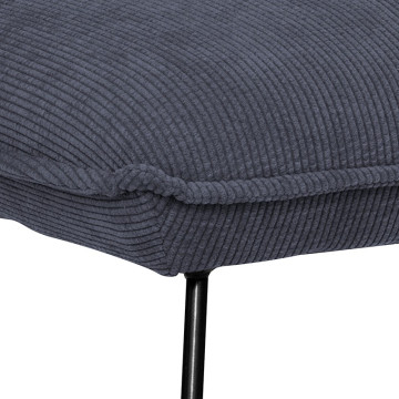 Fauteuil velours gris pieds métal noir Moana Atmosphera - Le Dépôt Bailleul