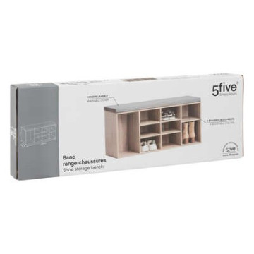 Banc range chaussures 9 paires avec coussin 5five - Le Dépôt Bailleul