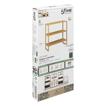 Etagère bambou 70x33,5 Lab'n Modul 5five - Le Dépôt Bailleul