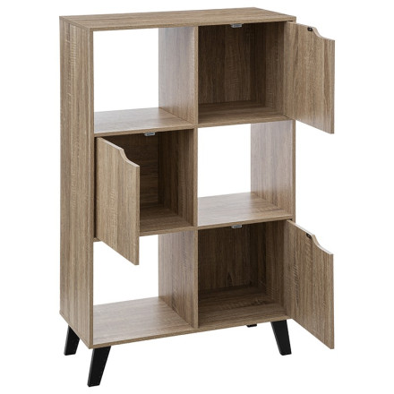 Etagère 6 Cases Avec Portes Naturel 5five - Naturel - Meuble d