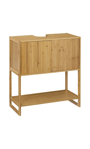 Porte-serviettes En Bambou Pliable Lab'n Modul 5Five - 3 Barres + Tablette, H 94 Cm, Couleur Bambou Naturel