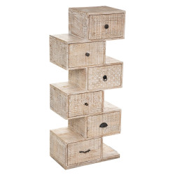 Commode Ajay 6 tiroirs bois massif Atmosphera - Le Dépôt Bailleul