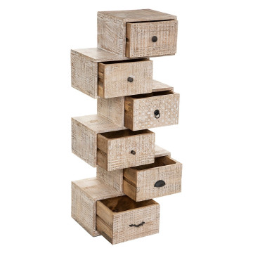 Commode Ajay 6 tiroirs bois massif Atmosphera - Le Dépôt Bailleul