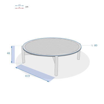 Table basse ronde D80 acacia Deona Hespéride - Le Dépôt Bailleul