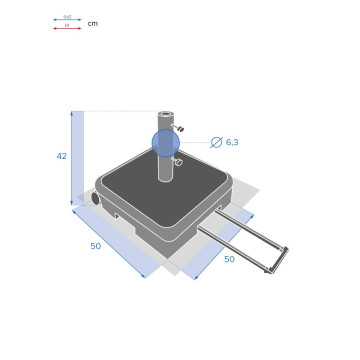 Pied de parasol valise à roulettes Lostano 40kg Hespéride - Le Dépôt Bailleul