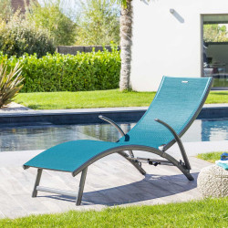 Transat Samba pliable bleu canard/graphite Hespéride - Le Dépôt Bailleul