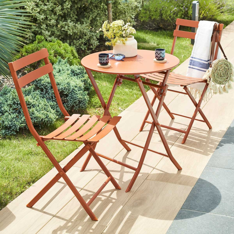 Table D'Appoint Pliante Greensboro Quartz 40x40x45 Cm - Hespéride - Gris Clair