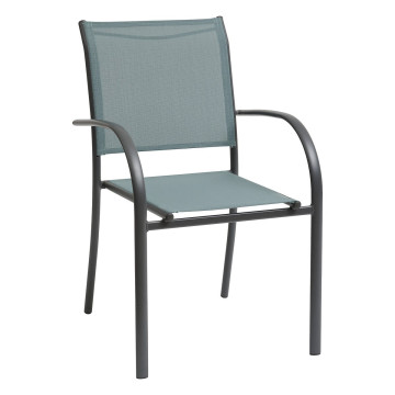Fauteuil empilable Piazza Hespéride jade/graphite - Le Dépôt Bailleul