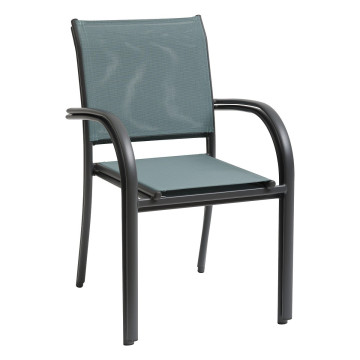 Fauteuil empilable Piazza Hespéride jade/graphite - Le Dépôt Bailleul