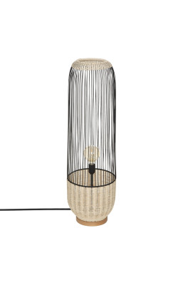 Lampadaire rotin et métal...