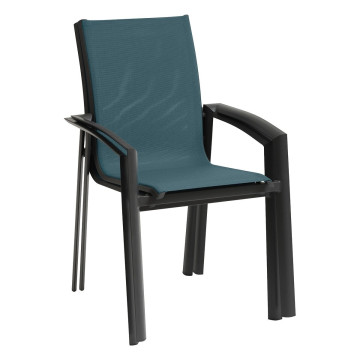 Fauteuil extérieur Axant bleu canard/graphite Hespéride - Le Dépôt Bailleul