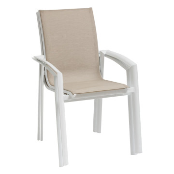 Fauteuil extérieur Axant lin/blanc Hespéride - Le Dépôt Bailleul
