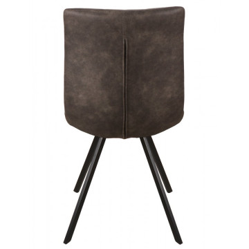 Chaise simili gris pieds métal noir Jack - Le Dépôt Bailleul