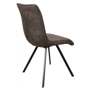 Chaise simili gris pieds métal noir Jack - Le Dépôt Bailleul