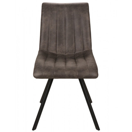 Chaise simili gris pieds métal noir Jack - Le Dépôt Bailleul