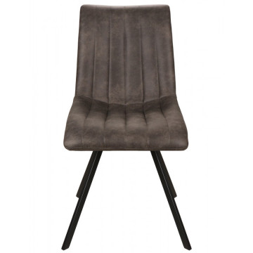 Chaise simili gris pieds métal noir Jack - Le Dépôt Bailleul