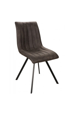 Chaise simili gris pieds...