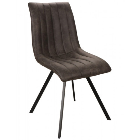 Chaise simili gris pieds métal noir Jack