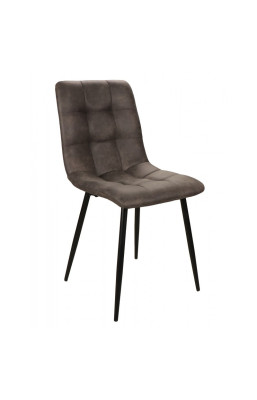 Chaise simili gris pieds...