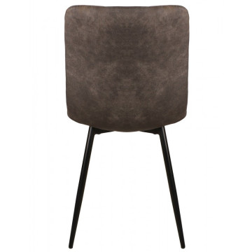 Chaise simili gris pieds métal noir PR102 - Le Dépôt Bailleul