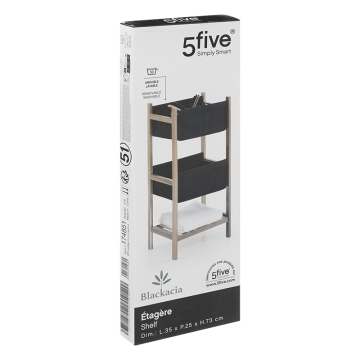 Etagère acacia 3 niveaux Blackacia 5five - Le Dépôt Bailleul