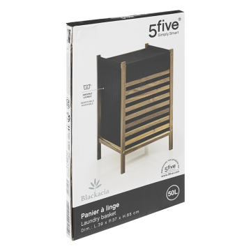 Panier à linge simple Blackacia 5five - Le Dépôt Bailleul