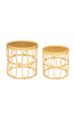 Tables gigognes en rotin...