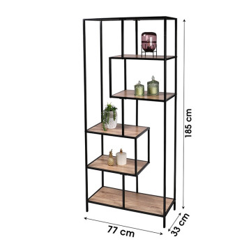 Bibliothèque 6 étagères H185 cm Colorado - Le Dépôt Bailleul