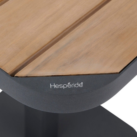 Table bistro carrée Tyla acacia et acier Hespéride - Le Dépôt Bailleul