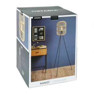Lampadaire trépied métal et bambou Hanoï Ostaria - Le Dépôt Bailleul