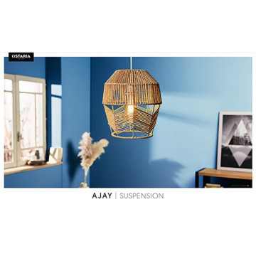 Suspension en corde Ajay naturelle Ostaria - Le Dépôt Bailleul