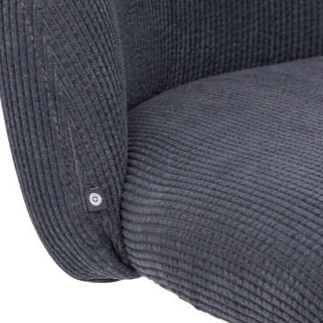 Chaise de bureau velours gris Geos Atmosphera - Le Dépôt Bailleul